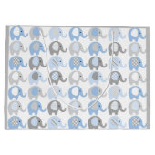 大抱き枕 – 青と灰色の象 ラージペーパーバッグ (裏面)