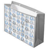 大抱き枕 – 青と灰色の象 ラージペーパーバッグ (正面アングル)