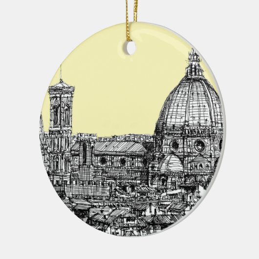 大教会堂のフィレンツェのクリーム色のアイボリー セラミックオーナメント (左)