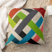 大数々の色のストライプ枕 クッション (ブランケット)