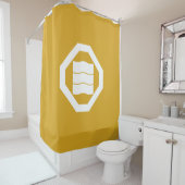 大敷の三つ目の波型キャラクター シャワーカーテン (インサイチュ)