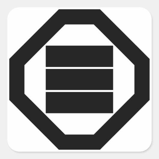 大敷の3つ目の四角キャラクター スクエアシール (正面)