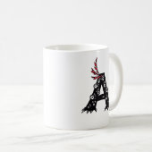 大文字おもしろいでかわいいモンスター コーヒーマグカップ (正面右)