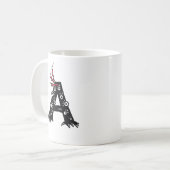 大文字おもしろいでかわいいモンスター コーヒーマグカップ (正面左)