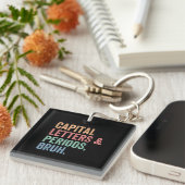 大文字とピリオドの先生 おもしろい キーホルダー (正面右)