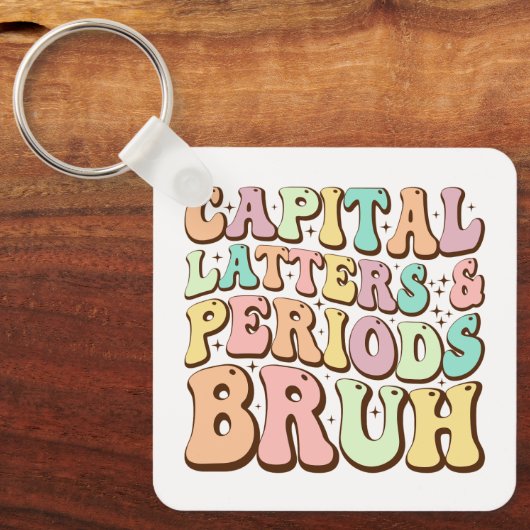 大文字とピリオドBruh ELA先生 おもしろい キーホルダー (正面)