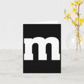 大文字のアルファベットM カード (黄色い花)