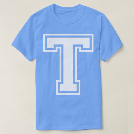 大文字の名前イニシャルモノグラムTホワイト文字 Tシャツ (デザイン正面)