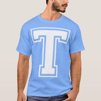 大文字の名前イニシャルモノグラムTホワイト文字 Tシャツ