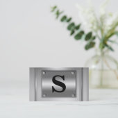 大文字の銀の金属の一見の名刺 名刺 (スタンド正面)