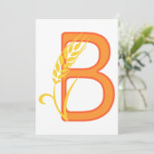 大文字のBの花のモノグラム 招待状 (スタンド正面)