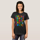 大文字カラフルアルファベット学Abc Boy Tシャツ (正面フル)