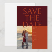 大文字日付カードの保存 招待状 (正面/裏面)