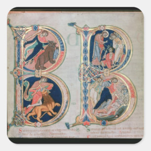 大文字「B」Beatus vir - Blessedです スクエアシール