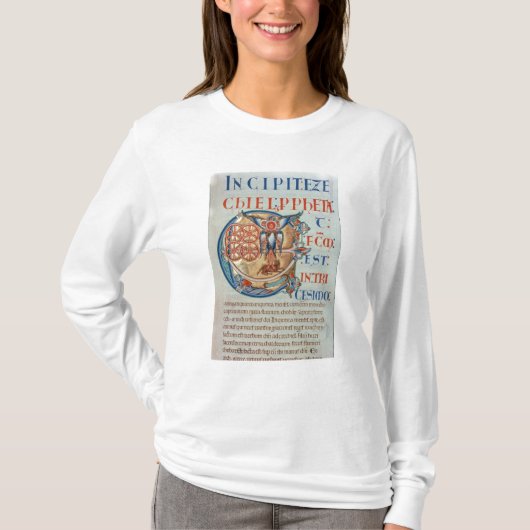 大文字「E」とfactum米国東部標準時刻 Tシャツ (正面)