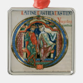 大文字「O」Osculatur私-私を接吻することを許可して下さい メタルオーナメント (正面)