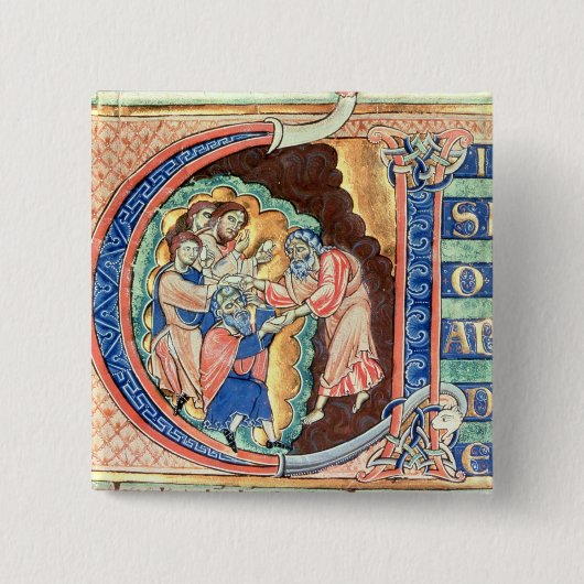 大文字「V」Visio Abdie 缶バッジ (正面)