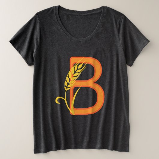 大文字Bフローラモノグラム プラスサイズTシャツ (デザイン正面)