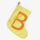 大文字Bフローラモノグラム ラージクリスマスストッキング (正面 (吊り時))