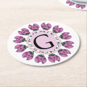 大文字Gフローラモノグラム ラウンドペーパーコースター (アングル)