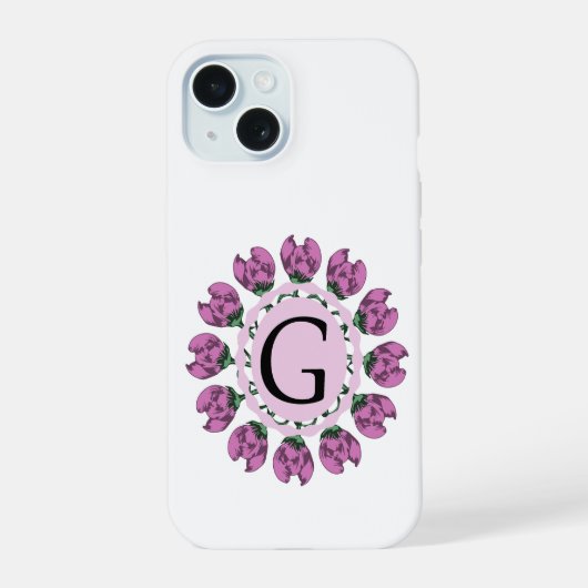 大文字Gフローラモノグラム iPhone 15ケース (裏面)