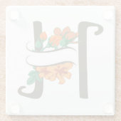 大文字Hフローラモノグラム ガラスコースター (裏面)