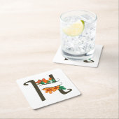 大文字Hフローラモノグラム スクエアペーパーコースター (インサイチュ)