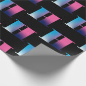 大文字Hモノグラムグラデーションピンクブルー白 ラッピングペーパー (角)