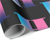 大文字Hモノグラムグラデーションピンクブルー白 ラッピングペーパー (ロールコーナー)