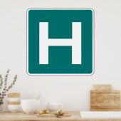 大文字H （緑） ポスター (キッチン)