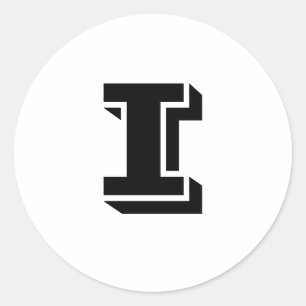 大文字I小さな丸いステッカーby Janz ラウンドシール