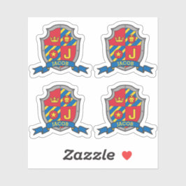 大文字Jの名前をカスタムするのライオンの頂上の盾 シール