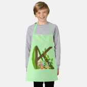 大文字Kフローラモノグラム エプロン (着用した状態)