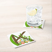 大文字Kフローラモノグラム スクエアペーパーコースター (インサイチュ)