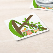 大文字Kフローラモノグラム スクエアペーパーコースター (アングル)