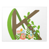 大文字Kフローラモノグラム ノートパッド (正面)