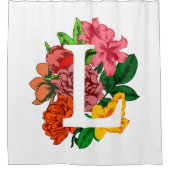 大文字Lフローラモノグラム シャワーカーテン (正面)