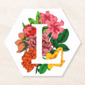 大文字Lフローラモノグラム ペーパーコースター (正面)