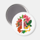 大文字Lフローラモノグラム マグネット (正面/裏面)