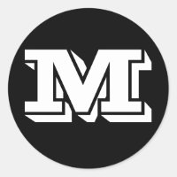 大文字Mラージラウンドステッカーby Janz