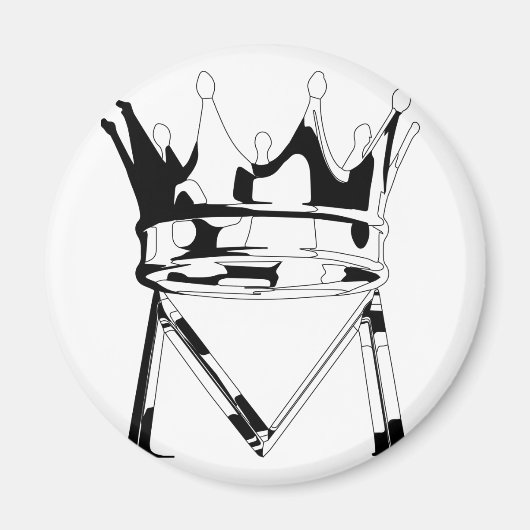 大文字M （クラウンブラックとwhit） マグネット (正面)