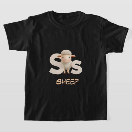 大文字S 羊 教育 子供Tシャツ | 大文字 Tシャツ (レイダウン)