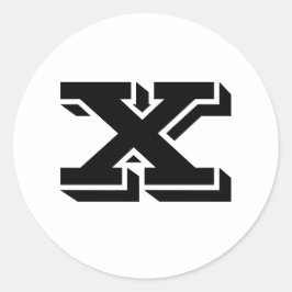大文字Xラージラウンドステッカーby Janz ラウンドシール