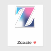 大文字Zモノグラムグラデーションピンクブルー白 シール (シート)