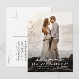 大日休暇の目的地の結婚式の日付を保存 案内ポストカード