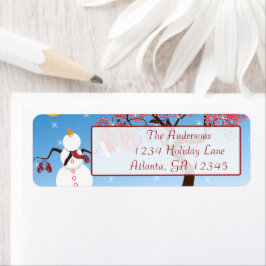 大星お洒落雪だるまアドレス ラベル