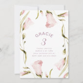 大春ボホワイルドフラワーバースデーパーティーガール 招待状 (正面)