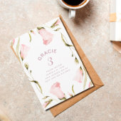 大春ボホワイルドフラワーバースデーパーティーガール 招待状