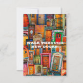 大晦ユニーク日のパーティーヴィンテージ扉 招待状 (裏面)