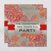 大晦日に赤い花火が咲くパーティー 招待状 (正面/裏面)